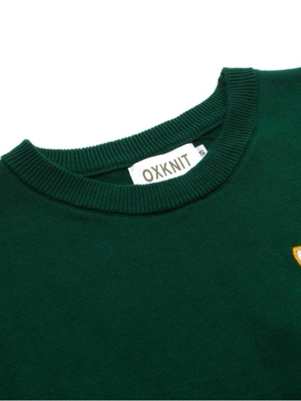 Green Two-Piece Knit Set with Fox Patch and Polka Dots - Picture 6 of 7